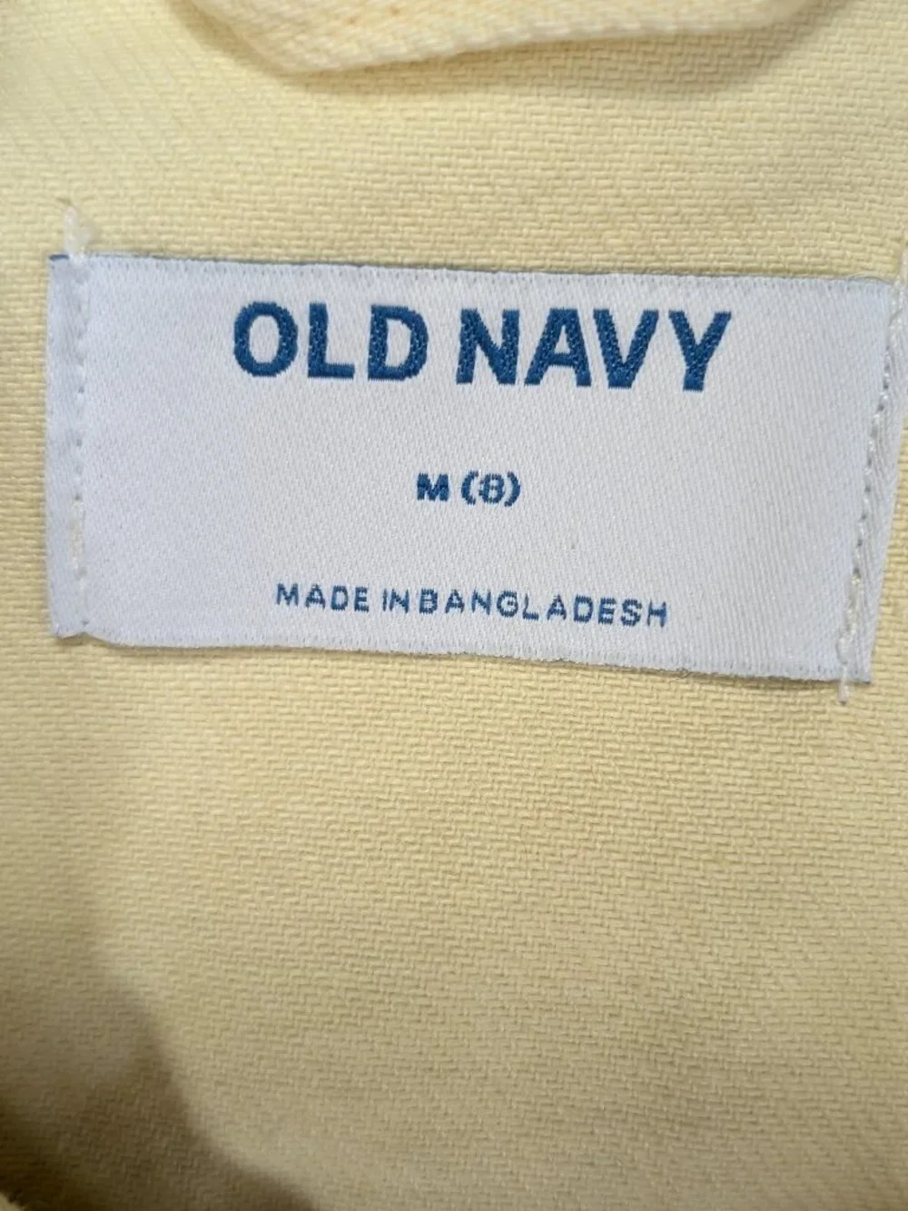 Old Navy Pale Yellow Denim Jacket Size Medium (8)